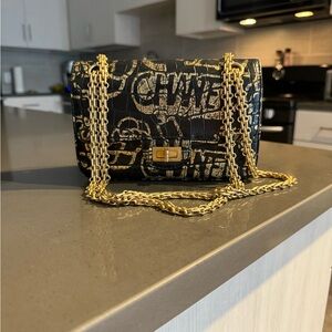 Reissue 2.55 Flap Bag Graffiti Crocodile Embossed Calfskin mini